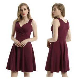 Grace Karin Sleeveless V Neck Flared Party Dress